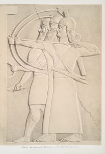Due arcieri e un portatore di scudo, 1849 da Austen Henry Layard