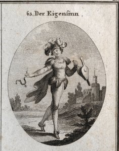 Allegoria del capriccio. Il suo costume e le piume segnano l