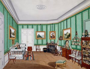 Stanza in stile Biedermeier, circa 1850, Austria
