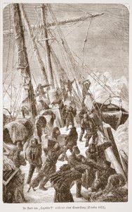 A bordo del Tegetthof durante una tempesta di ghiaccio, ottobre 1872, 1876 da Austrian School