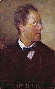 Cartolina con ritratto di Gustav Mahler (1860-1911) 1910 circa (litografia a colori)