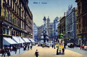 Cartolina raffigurante il Graben a Vienna, c.1910 da Austrian School
