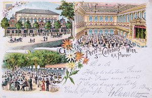 Cartolina dal caffè Pertls nel Prater, Vienna, 1901 da Austrian School