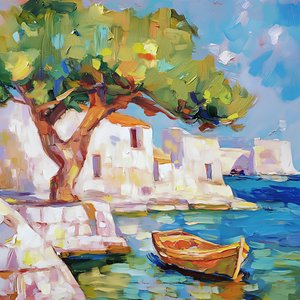 Barca in riva al mare da Avanesova Elena