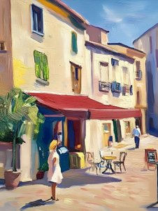 Una suggestiva via dei caffè europei da Avanesova Elena