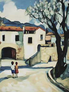 Bambini sul sentiero del villaggio da Avanesova Elena