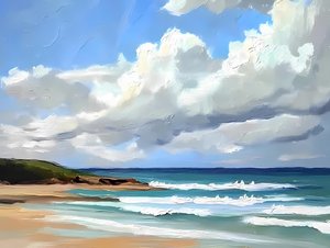 La serenità della spiaggia costiera da Avanesova Elena
