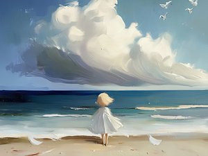 Ragazza che guarda il mare da Avanesova Elena