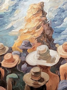I cappelli scrutano la roccia imponente da Avanesova Elena