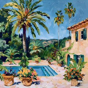 Villa con piscina in stile mediterraneo