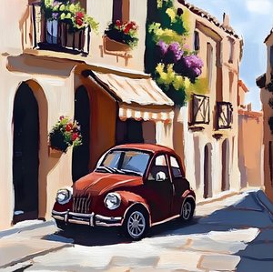 Vecchia auto per strada da Avanesova Elena