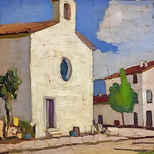 Chiesa di un pittoresco paesino da Avanesova Elena