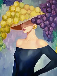 Elegante cappello da donna con motivo a grappolo d