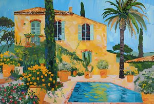 Villa soleggiata in stile mediterraneo