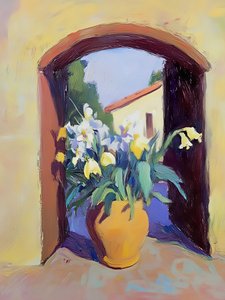 Fiori alla finestra soleggiata da Avanesova Elena