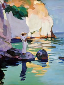 Donna sugli scogli della costa da Avanesova Elena