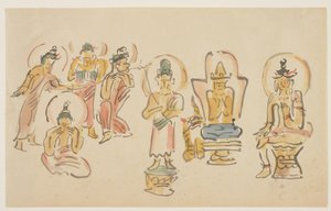 (Caricature del Tempio di Asakusa Kannon A), c. 1900 da Awashima Kangestu