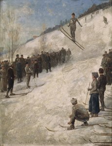 Competizione di sci a Fjelkenbakken, Asker da Axel Hjalmar Ender