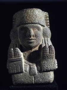 Arte azteca: rappresentazione di Chicomecoatl (chiamata anche Xilonen), dea del mais e della fertilità. Museo Nazionale di Antropologia, Messico