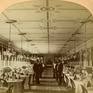 Sala da pranzo, Grand Union Hotel, Saratoga, New York, USA da B. W. Kilburn