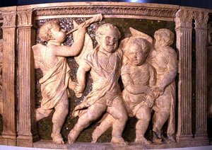 Pannello post-restauro n. VI dal pulpito esterno del Duomo di Prato da B. di Donatello and Michelozzo
