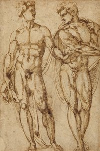 Studio di due uomini (recto); Studio di testa di uomo barbuto (verso) da Baccio Bandinelli