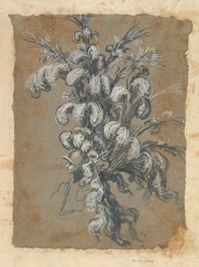 Progetto per un sontuoso copricapo con piume su un elmo, ca. 1620-56 da Baccio del Bianco
