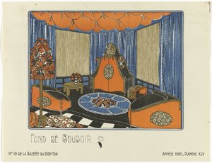 Gazette du Bon Ton, 1920 - No. 10, Pl. XLV: Fond de Boudoir