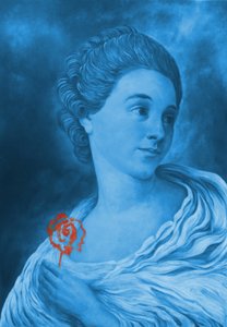 Ritratto blu, rosa rossa da Balazs Solti