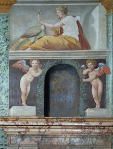 Sala delle Prospettive, dettaglio della nicchia trompe-l