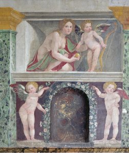 Sala delle Prospettive, dettaglio della nicchia trompe-l