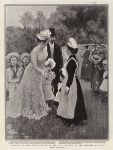 Bambini a Marlborough House, che presentano un bouquet alla Principessa del Galles da Balliol (after) Salmon