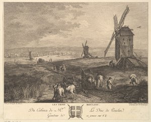 I tre mulini Les Trois Moulins dopo un dipinto nella collezione del Duc de P..., 1772