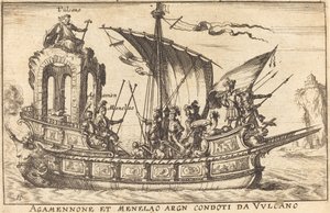Agamennone e Menelao condotti da Vulcano da Balthasar Moncornet after Remigio Cantagallina