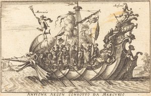 Anfione Argon condotto da Mercurio da Balthasar Moncornet after Remigio Cantagallina
