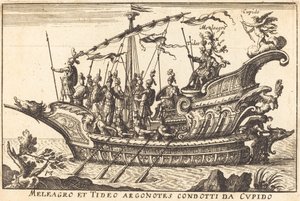 Meleagro e Tideo Argonauti condotti da Cupido da Balthasar Moncornet after Remigio Cantagallina