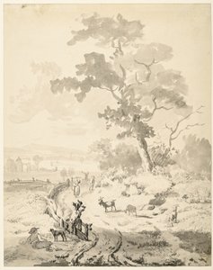 Paesaggio con grande albero da Balthasar Paul Ommeganck