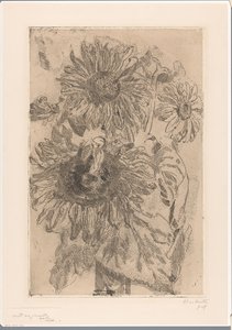 Tre girasoli in un vaso da Barbara Elisabeth van Houten (signed by artist)