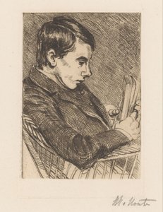 Ritratto di H.W. Mouton con libro da Barbara Elisabeth van Houten (signed by artist)