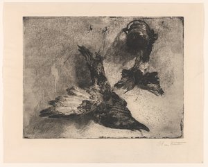 Due uccelli morti appesi da Barbara Elisabeth van Houten (signed by artist)