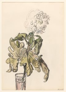 Crisantemo in fiore in un vasetto da Barbara Elisabeth van Houten