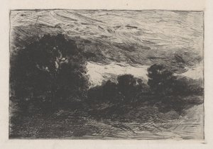 Paesaggio con alberi e cielo tempestoso da Barbara Elisabeth van Houten