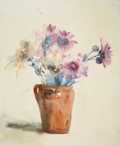 Fiori rosa in vaso da Barbara Leigh Smith Bodichon