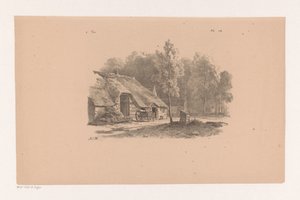 Fattoria con carro (Studi di paesaggi sesta consegna) da Barend Cornelis Koekkoek