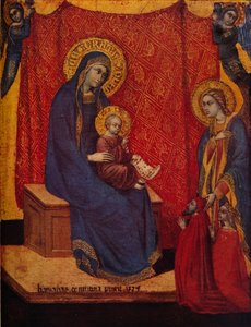 La Madonna in trono e due donatori in adorazione da Barnaba da Modena