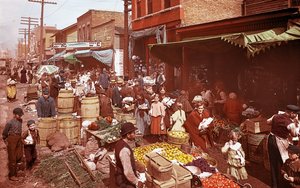 Mercato di Maxwell Street, Chicago, Illinois, USA, c.1905