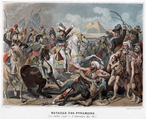 Battaglia delle piramidi: Napoleone Bonaparte in Egitto nel 1798 (incisione) da Baron Antoine Jean (after) Gros