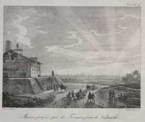 Campagna spagnola: Un edificio fortificato dai francesi vicino a Valladolid da Baron Louis Albert Guillain Bacler d