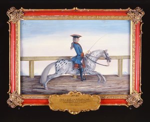 No. 29 Un cavallo grigio maculato della Scuola di Equitazione Spagnola eseguendo un movimento di dressage da Baron Reis Eisenberg