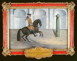 No. 33 Un cavallo spagnolo della Scuola di Equitazione Spagnola che esegue un movimento di dressage da Baron Reis Eisenberg